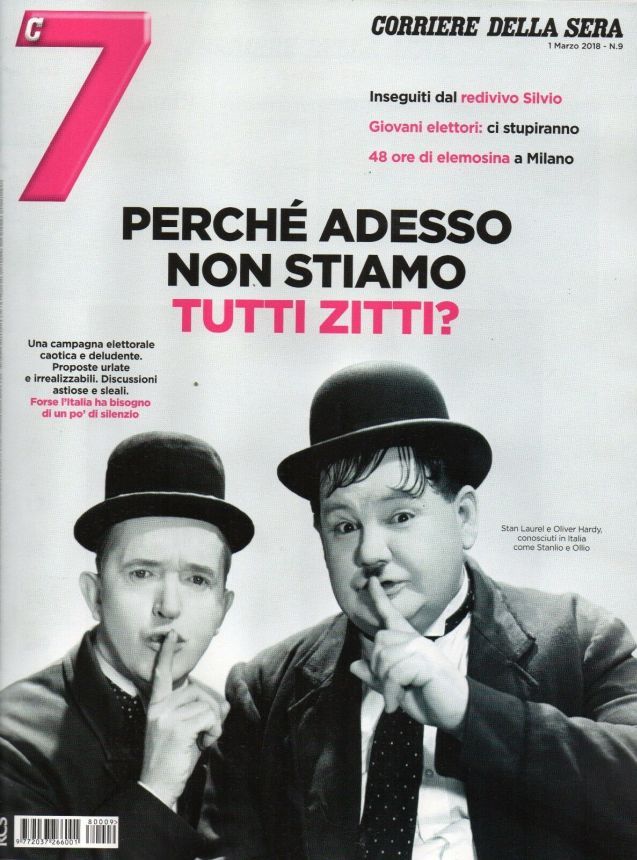 CORRIERE DELLA SERA MAGAZINE magazine side cover 1 March 2018