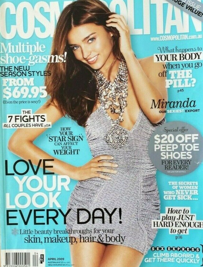 COSMOPOLITAN AUSTRALIA magazine side cover  April 2009