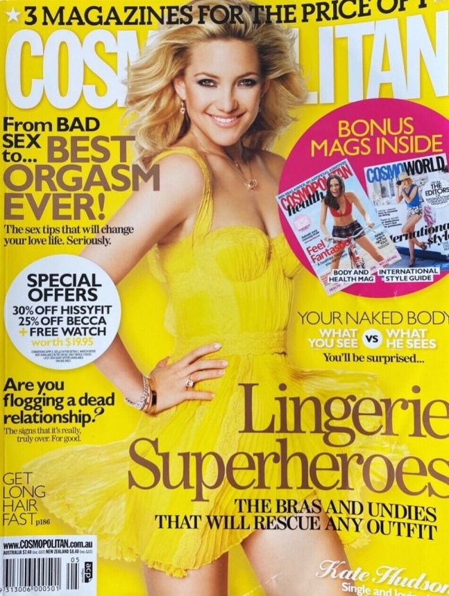 COSMOPOLITAN AUSTRALIA magazine side cover  May 2010