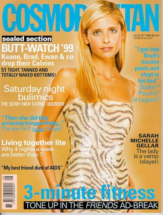 COSMOPOLITAN AUSTRALIA magazine side cover  August 1999