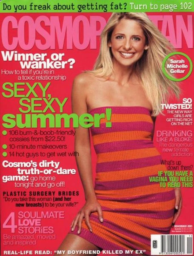 COSMOPOLITAN AUSTRALIA magazine side cover  November 2001