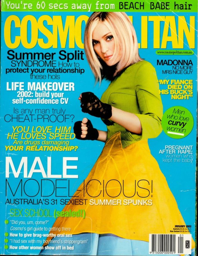 COSMOPOLITAN AUSTRALIA magazine side cover  January 2002