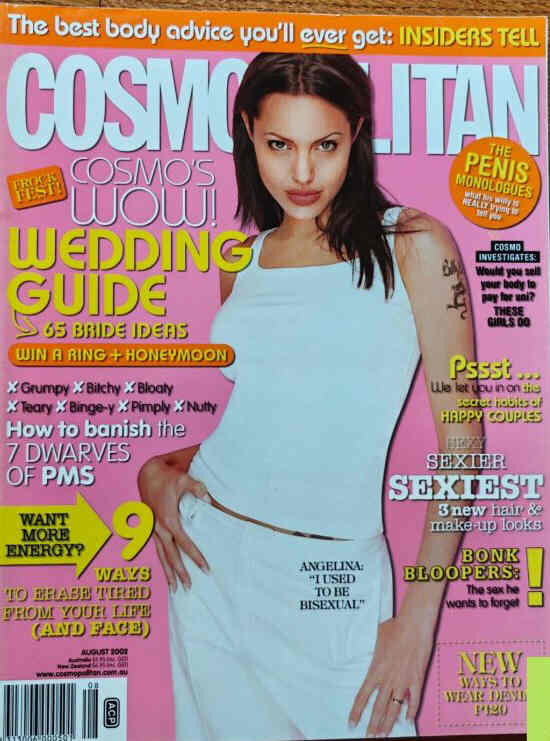 COSMOPOLITAN AUSTRALIA magazine side cover  August 2002