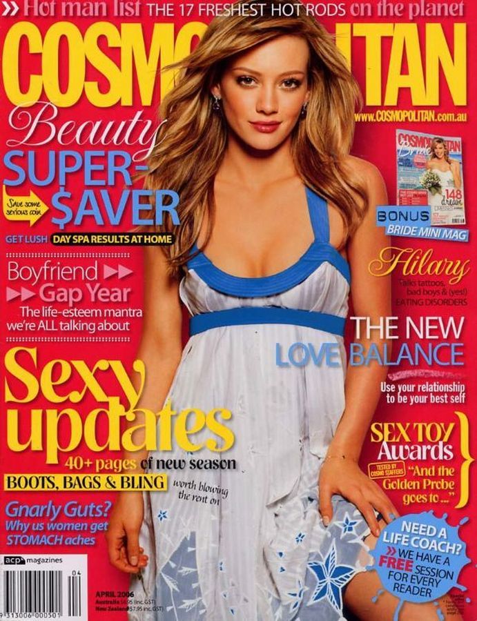 COSMOPOLITAN AUSTRALIA magazine side cover  April 2006