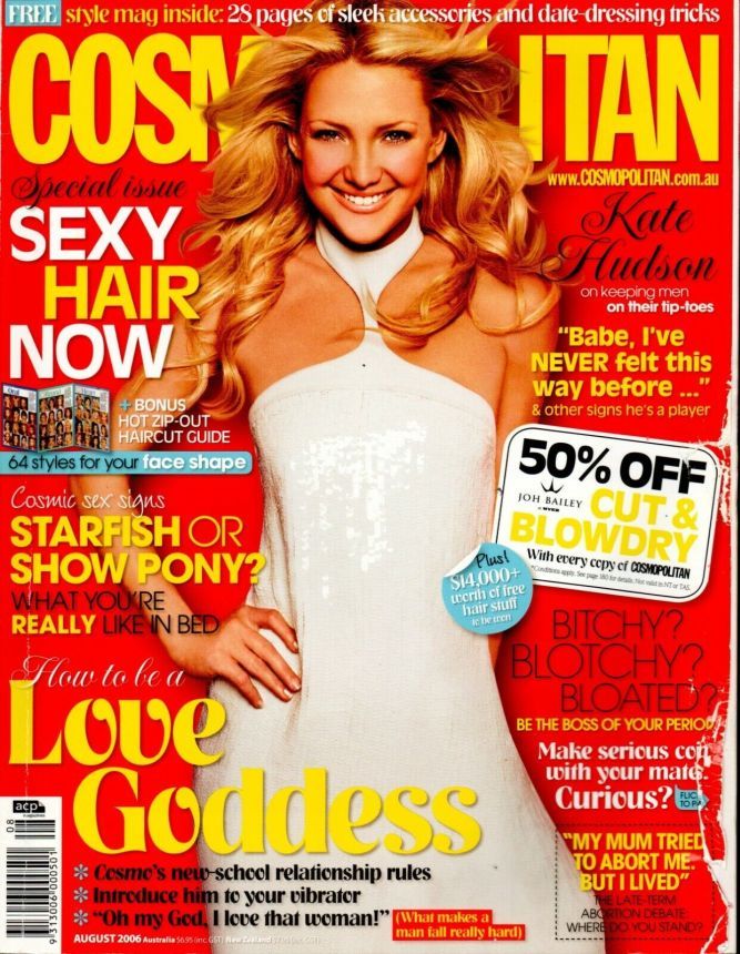 COSMOPOLITAN AUSTRALIA magazine side cover  August 2006