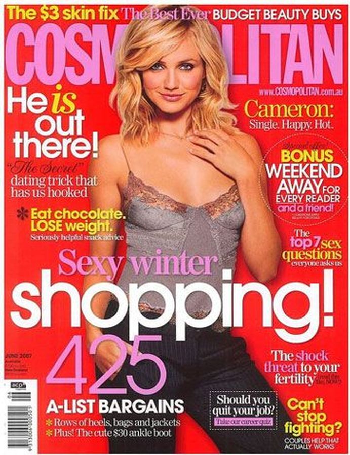 COSMOPOLITAN AUSTRALIA magazine side cover  June 2007