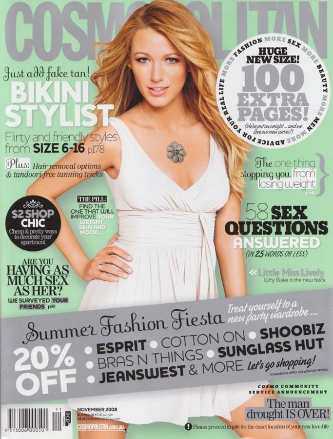 COSMOPOLITAN AUSTRALIA magazine side cover  November 2008