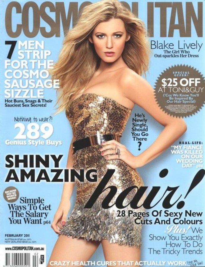 COSMOPOLITAN AUSTRALIA magazine side cover  February 2011
