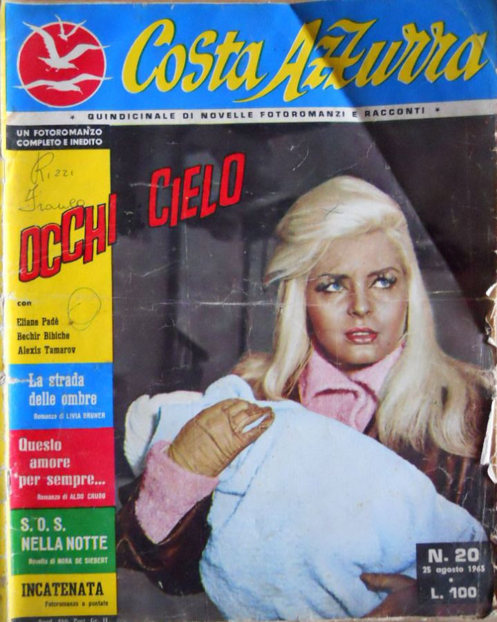 COSTA AZZURRA magazine side cover Issue 20 25 August 1963