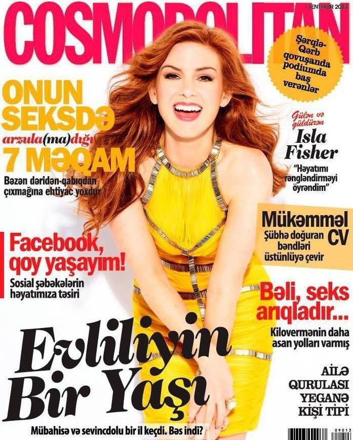 COSMOPOLITAN AZERBAIJAN magazine side cover  September 2013