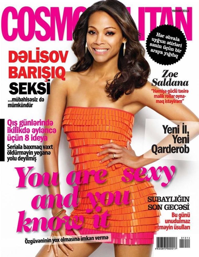 COSMOPOLITAN AZERBAIJAN magazine side cover  January 2014