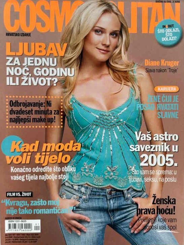 COSMOPOLITAN (Croatia) magazine side cover  January 2005