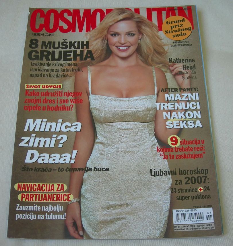 COSMOPOLITAN (Croatia) magazine side cover  January 2007