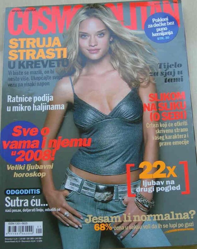 COSMOPOLITAN (Croatia) magazine side cover  January 2008