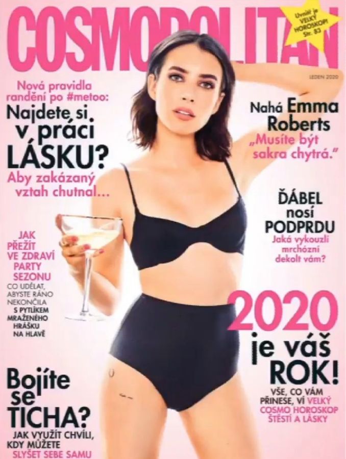 COSMOPOLITAN CZECH magazine side cover  January 2020