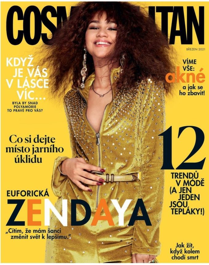 COSMOPOLITAN CZECH magazine side cover  March 2021