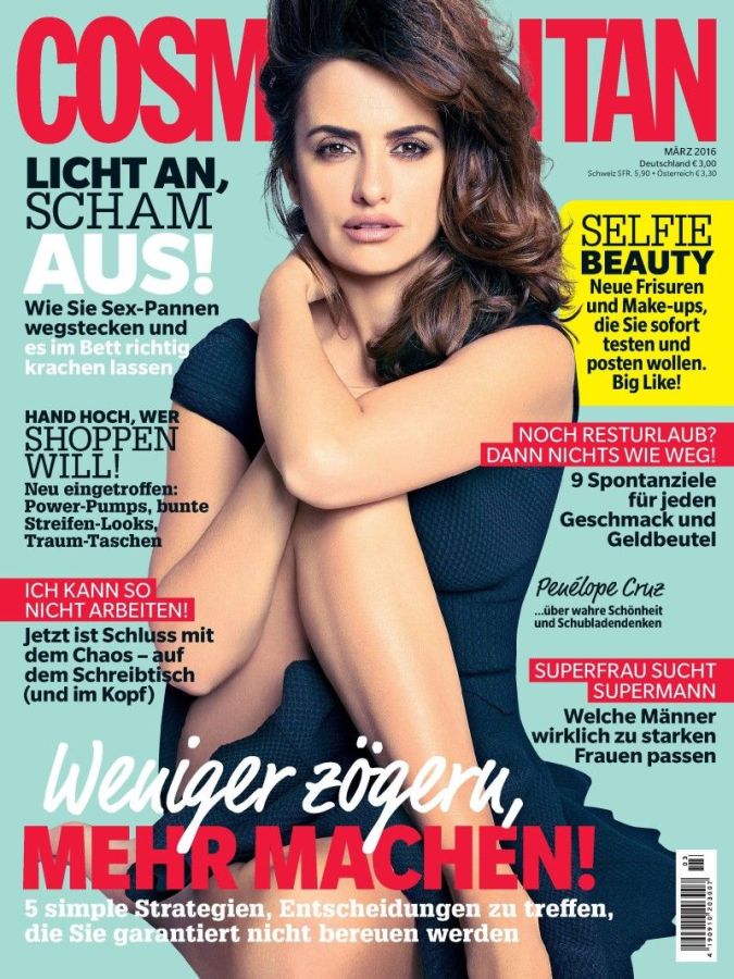 COSMOPOLITAN GERMANY magazine side cover  March 2016