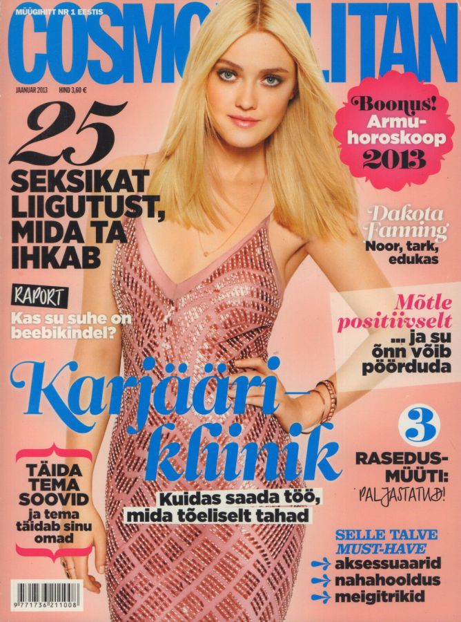 COSMOPOLITAN ESTONIA magazine side cover  January 2013
