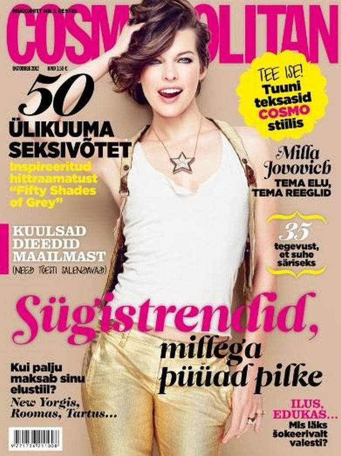 COSMOPOLITAN ESTONIA magazine side cover  October 2012
