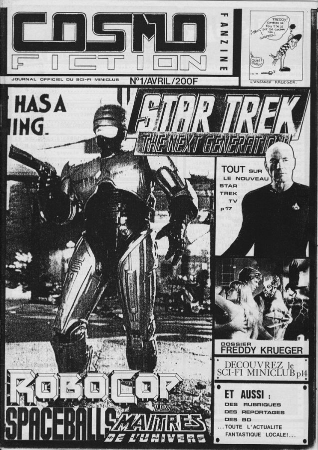COSMOFICTION magazine side cover Issue 1  April 1984
