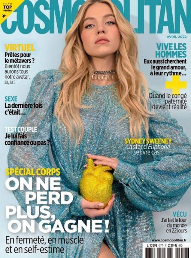 COSMOPOLITAN FRANCE magazine side cover  April 2022