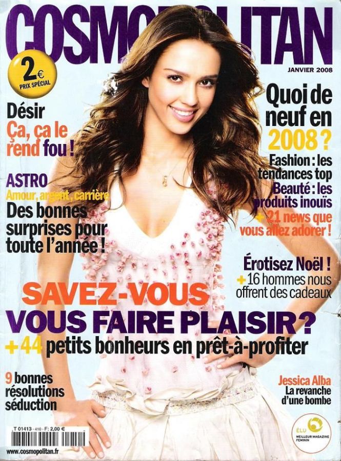 COSMOPOLITAN FRANCE magazine side cover  January 2008