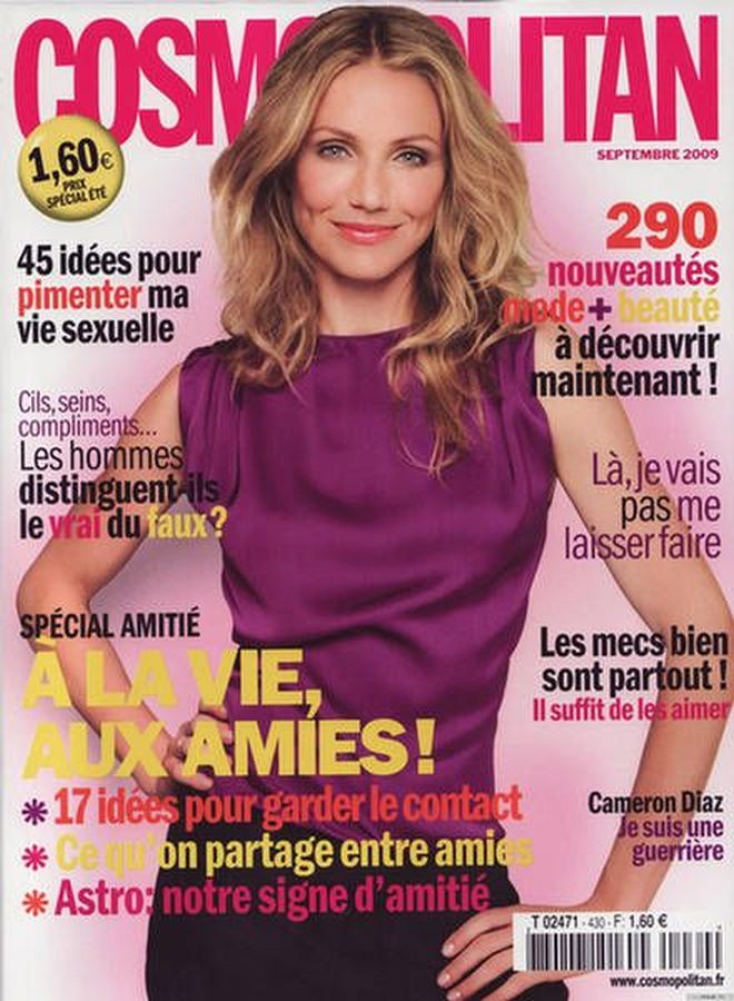 COSMOPOLITAN FRANCE magazine side cover  September 2009