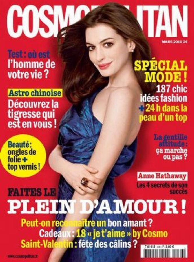 COSMOPOLITAN FRANCE magazine side cover  March 2010