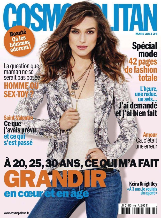 COSMOPOLITAN FRANCE magazine side cover  March 2011