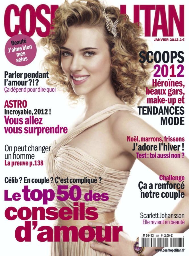 COSMOPOLITAN FRANCE magazine side cover  January 2012