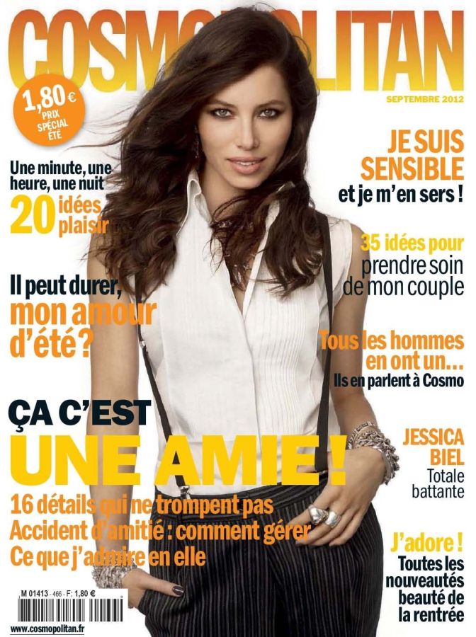 COSMOPOLITAN FRANCE magazine side cover  September 2012