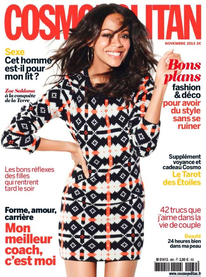 COSMOPOLITAN FRANCE magazine side cover  November 2013