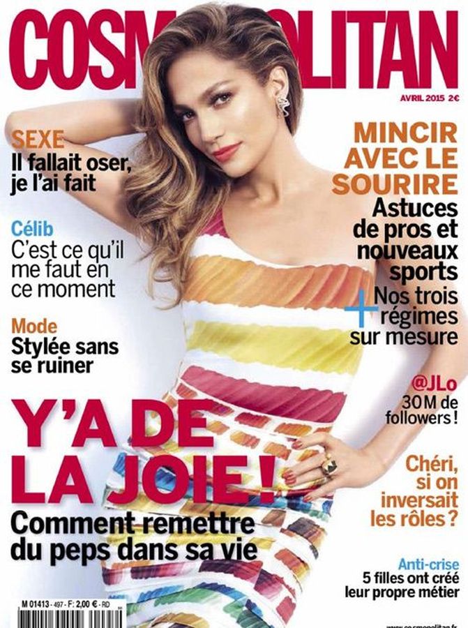 COSMOPOLITAN FRANCE magazine side cover  April 2015