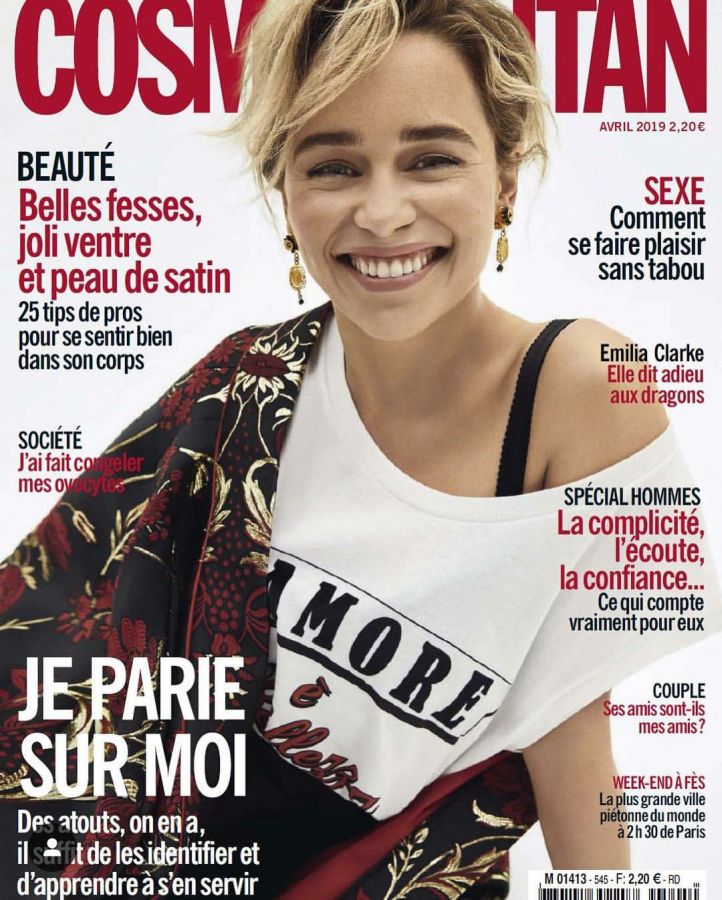 COSMOPOLITAN FRANCE magazine side cover  April 2019
