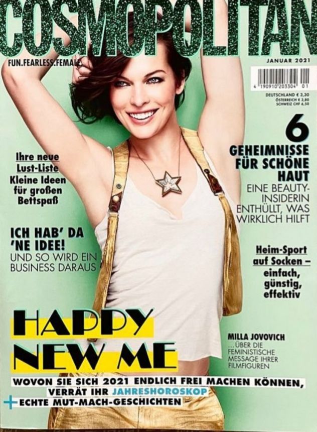 COSMOPOLITAN GERMANY magazine side cover  January 2021