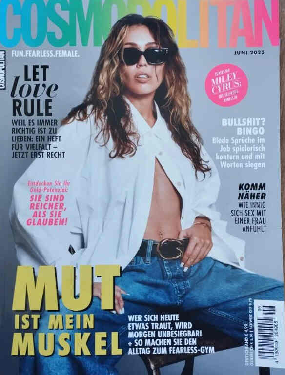 COSMOPOLITAN GERMANY magazine side cover  June 2025