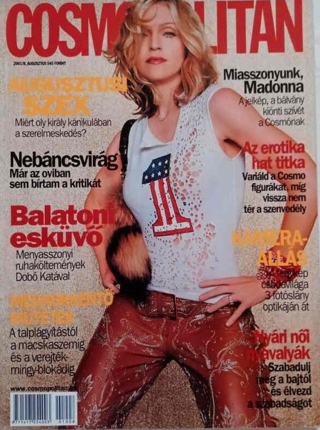 COSMOPOLITAN HUNGARY magazine side cover  August 2001