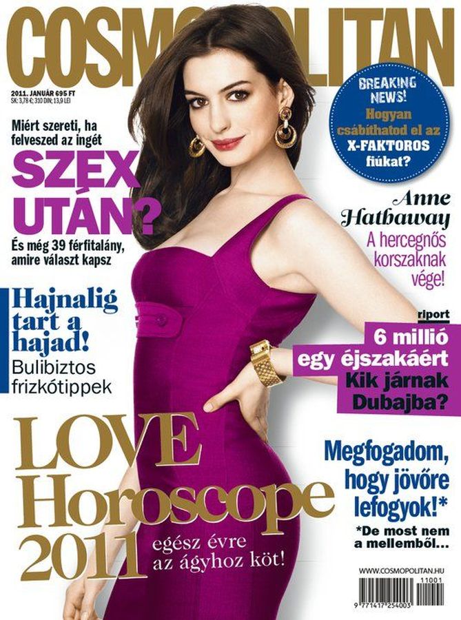 COSMOPOLITAN HUNGARY magazine side cover  January 2011