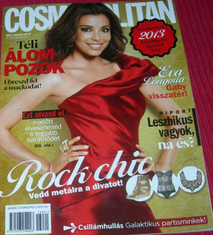 COSMOPOLITAN HUNGARY magazine side cover  January 2013