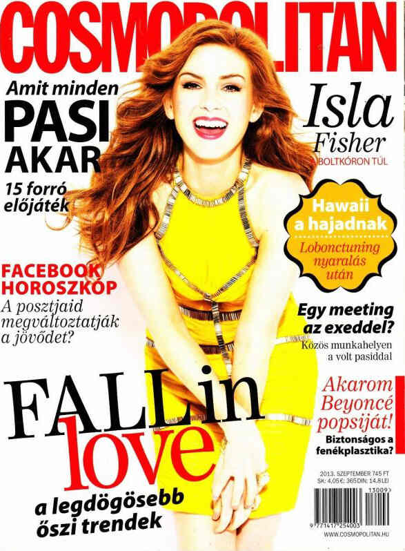 COSMOPOLITAN HUNGARY magazine side cover  September 2013