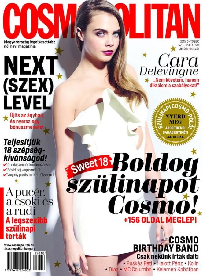 COSMOPOLITAN HUNGARY magazine side cover  October 2015