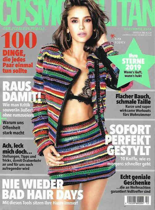 COSMOPOLITAN HUNGARY magazine side cover  December 2018