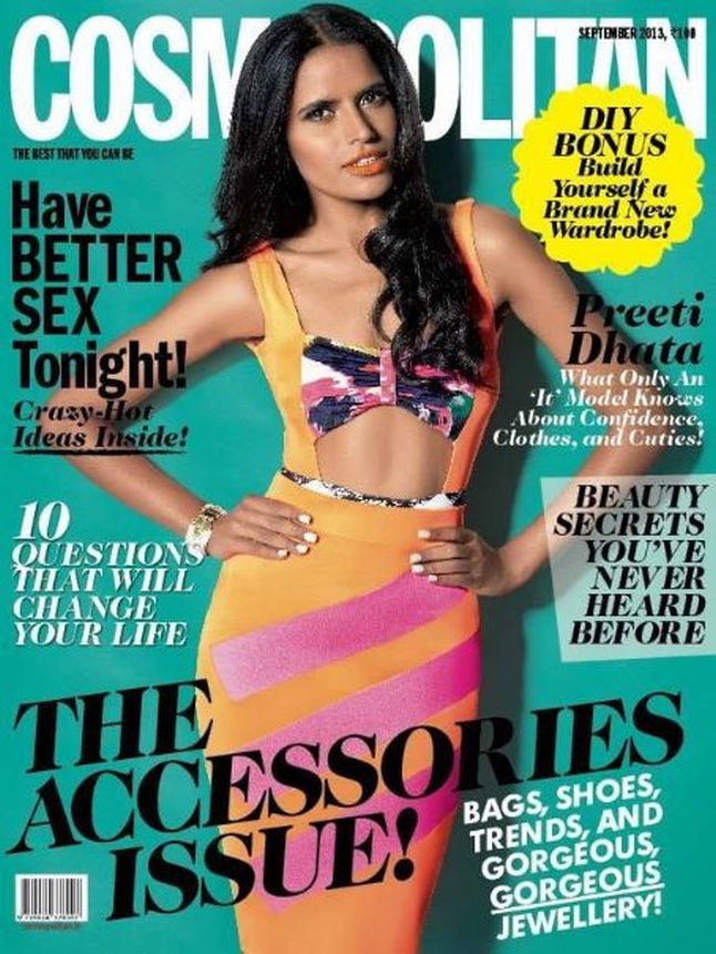 COSMOPOLITAN INDIA magazine side cover  September 2013