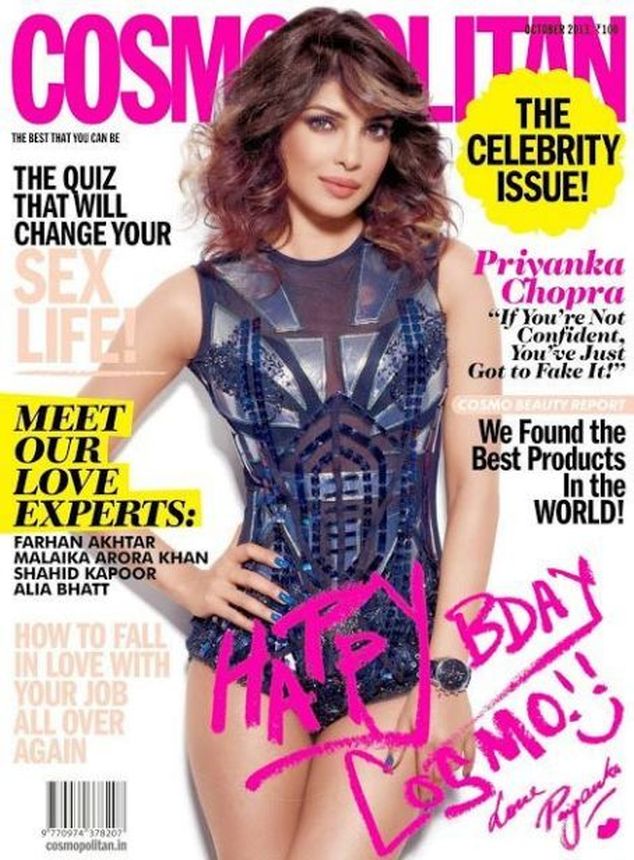 COSMOPOLITAN INDIA magazine side cover  October 2013