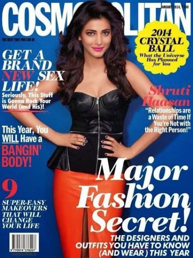 COSMOPOLITAN INDIA magazine side cover  January 2014
