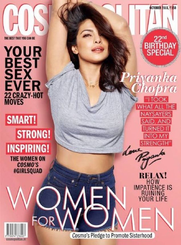COSMOPOLITAN INDIA magazine side cover  October 2018