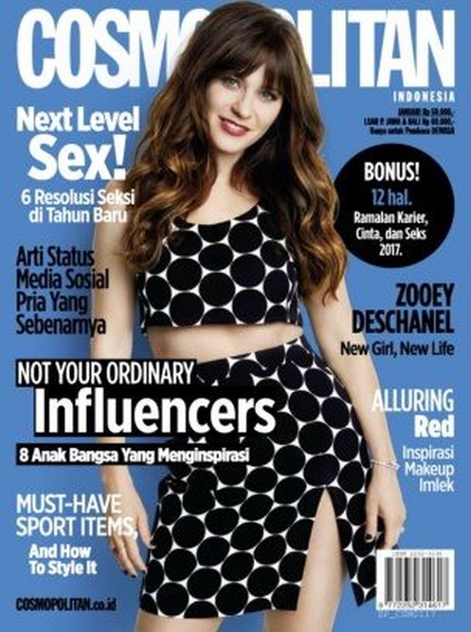 COSMOPOLITAN INDONESIA magazine side cover  January 2017