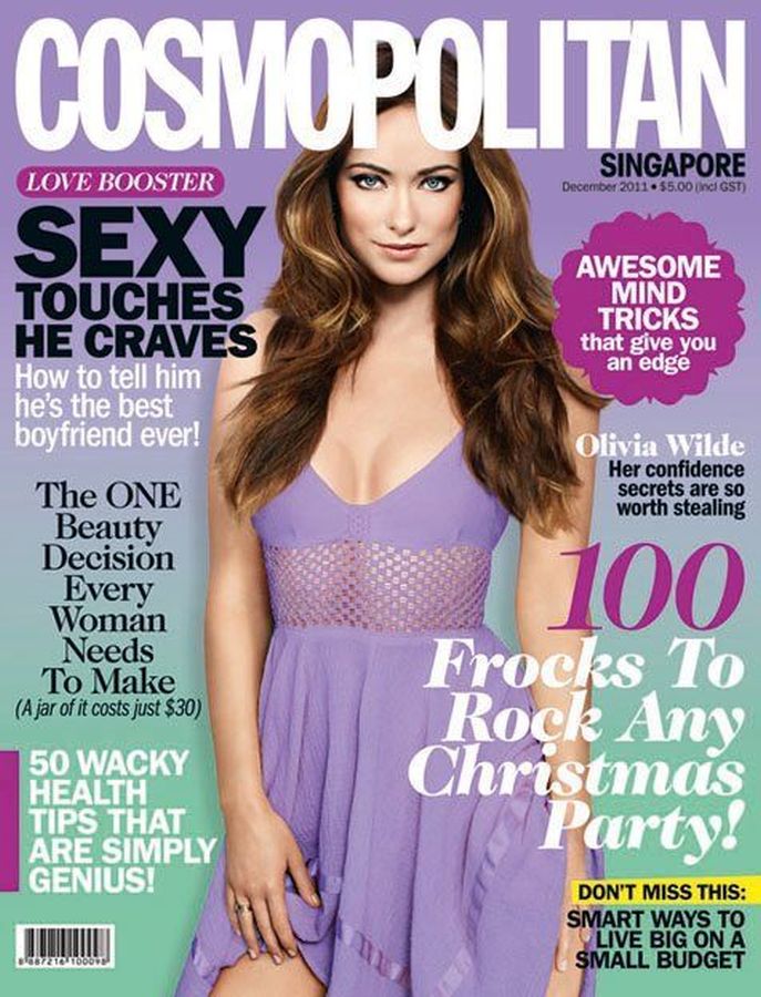 COSMOPOLITAN SINGAPORE magazine side cover  December 2011
