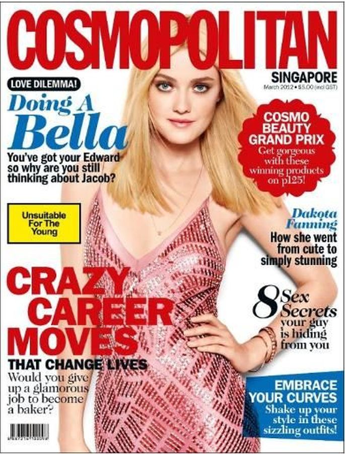 COSMOPOLITAN SINGAPORE magazine side cover  March 2012