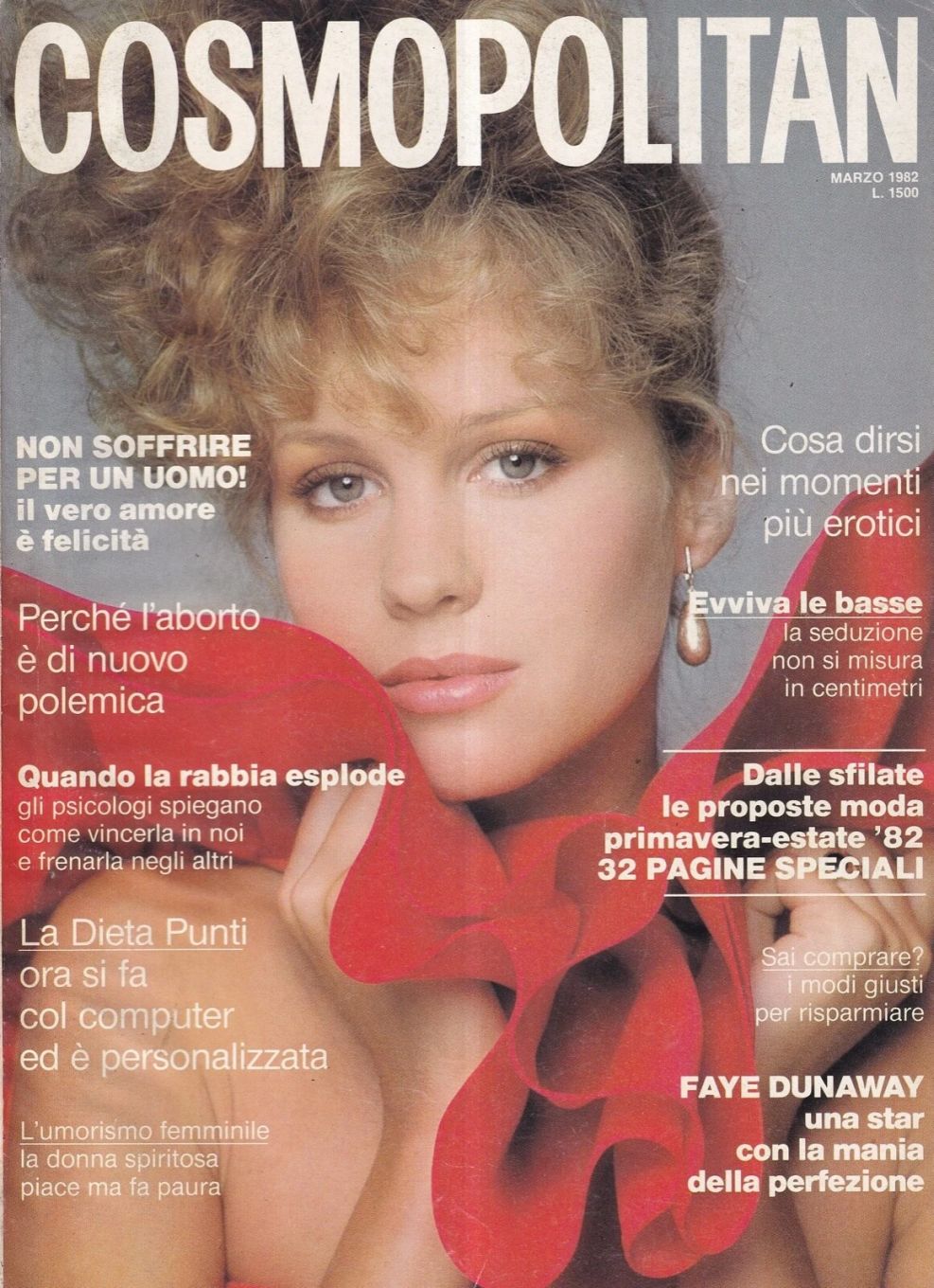 COSMOPOLITAN ITALY magazine side cover  March 1982